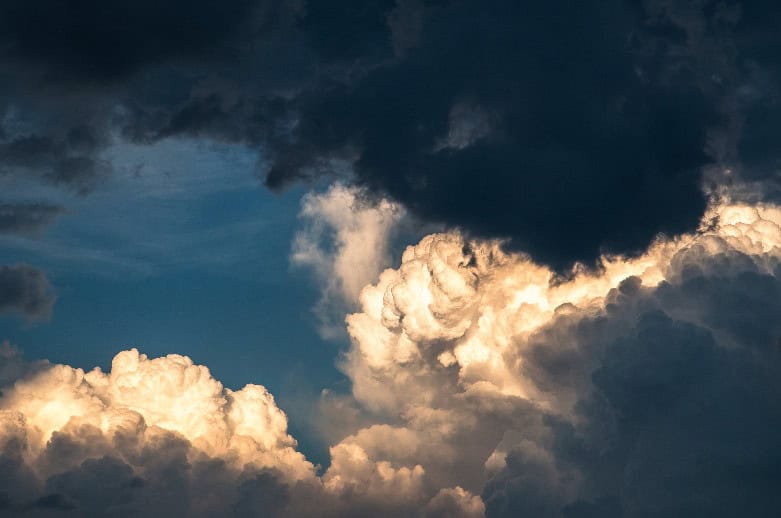 white and dark clouds